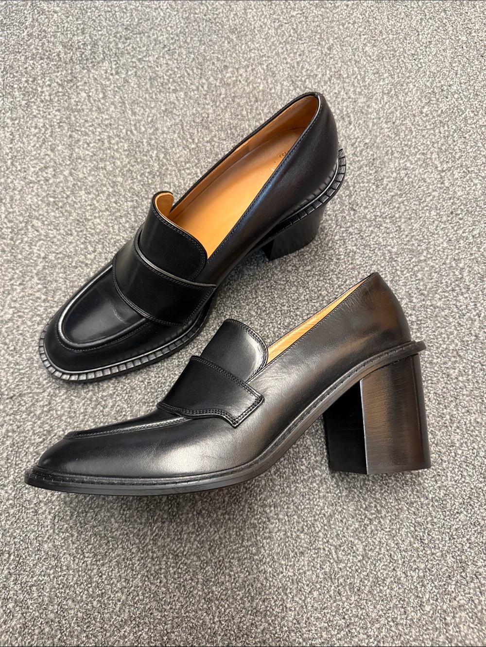ATP Atelier Osimo Black Leather Heeled Loafers